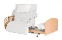 Morecare Wooden Electric Hi-Low Medical Home Care Bed with Rotating Function for Elderly Patients (Coral)